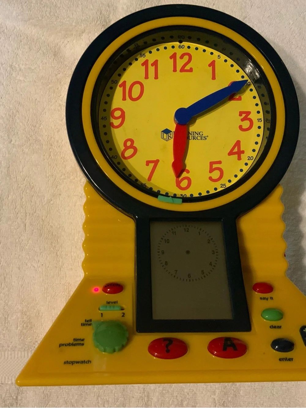 Learning Resources Yellow Talking Clever Clock